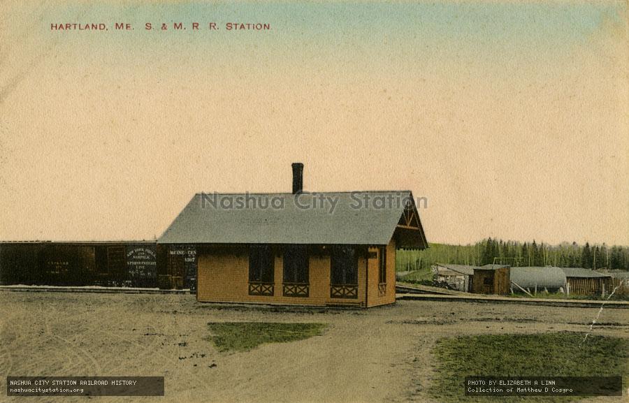 Postcard: Hartland, Maine, Sebasticook & Moosehead Railroad Station